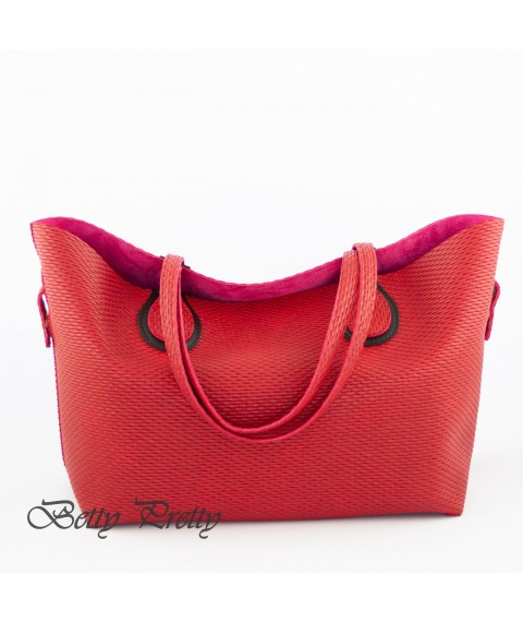 Women's eco-leather shopping bag Betty Pretty red 869561630