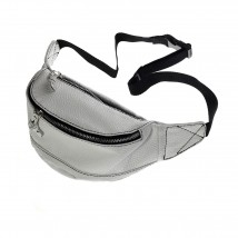 Women's belt bag Betty Pretty made of genuine leather, white 968KWT