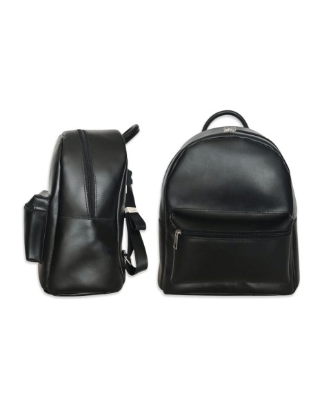 Women's backpack Betty Pretty made of genuine leather black 884BBLACK