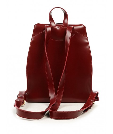 Women's urban backpack made of eco-leather Betty Pretty burgundy 9381559