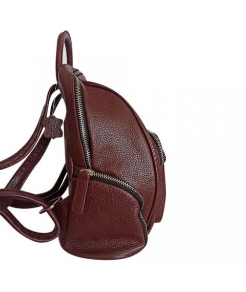 Women's backpack Betty Pretty made of genuine leather burgundy 973BORDO