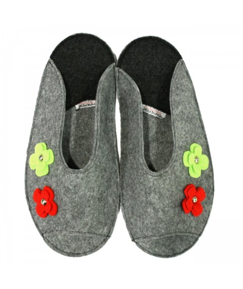 Betty Pretty slippers in gray cloth TP3GRY