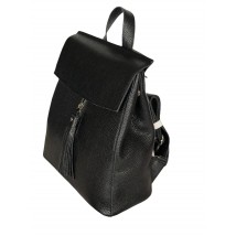 Women's backpack Betty Pretty made of genuine leather black 915LBLK