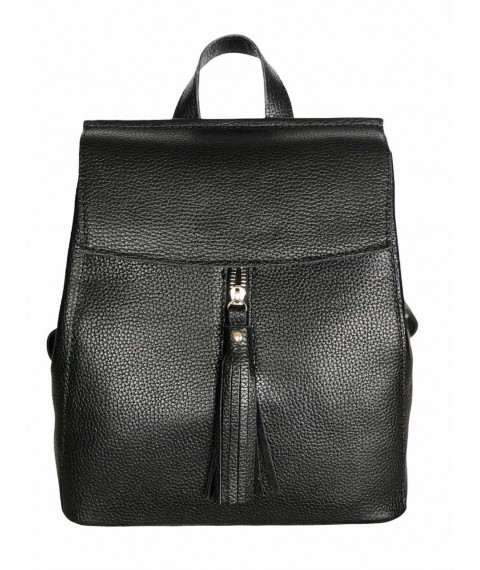 Women's backpack Betty Pretty made of genuine leather black 915LBLK