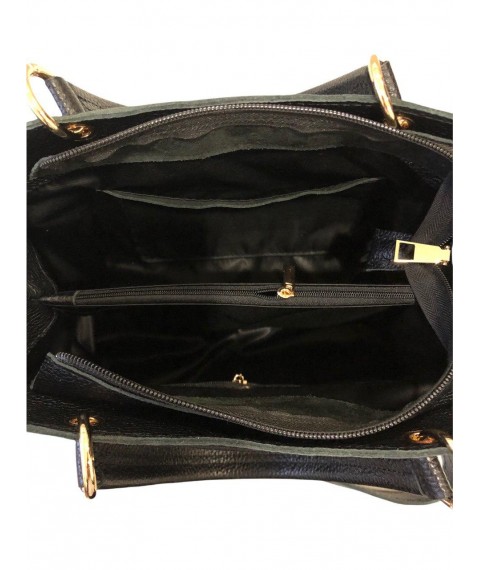 Betty Pretty women's bag made of genuine leather, black 797NZBLKFLOT