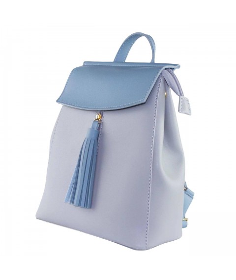 Рюкзак женский Betty Pretty из экокожи серый с голубым 915GRYBLUE