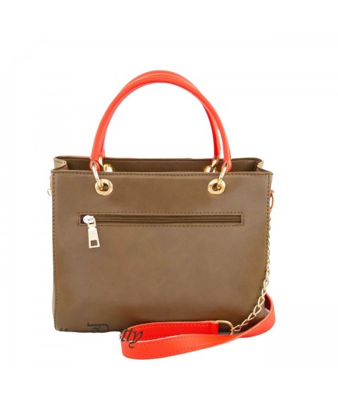 Women's bag made of eco-leather Betty Pretty coral-cappuccino 797NZ15931579