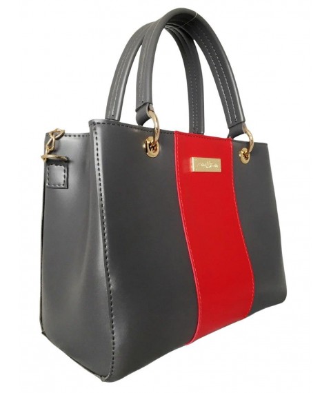 Women's eco-leather bag Betty Pretty graphite-red 797NZ1522421148