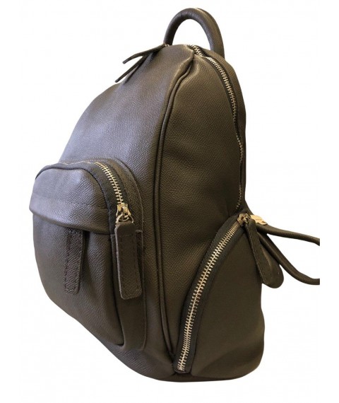 Women's backpack Betty Pretty made of genuine leather gray 973GRAY