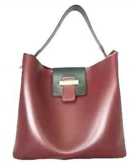Women's eco-leather bag Betty Pretty burgundy-green 91615542510480