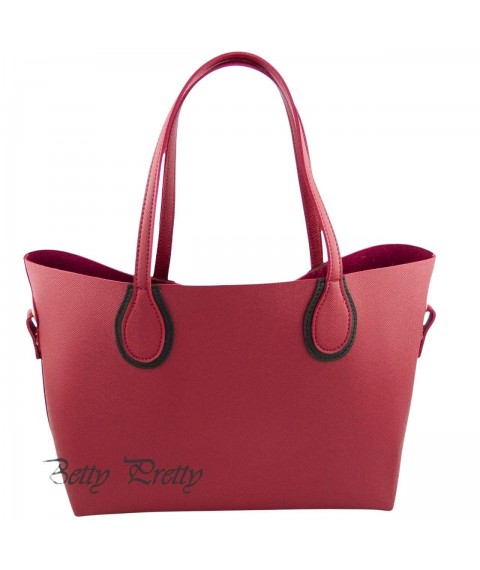 Women's eco-leather shopping bag Betty Pretty red