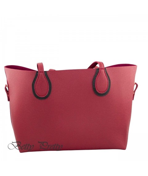 Women's eco-leather shopping bag Betty Pretty red