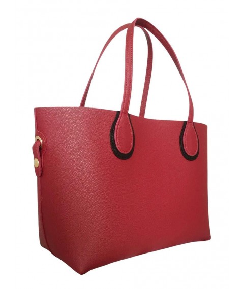 Women's eco-leather shopping bag Betty Pretty red