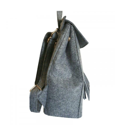 Women's backpack Betty Pretty made of gray cloth 915SGRY