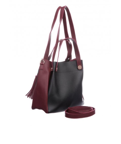 Women's bag Betty Pretty made of genuine leather, multi-colored 908BLKBORDO