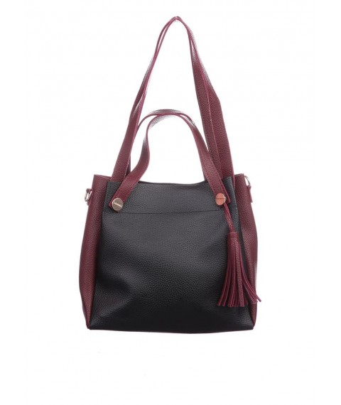 Women's bag Betty Pretty made of genuine leather, multi-colored 908BLKBORDO