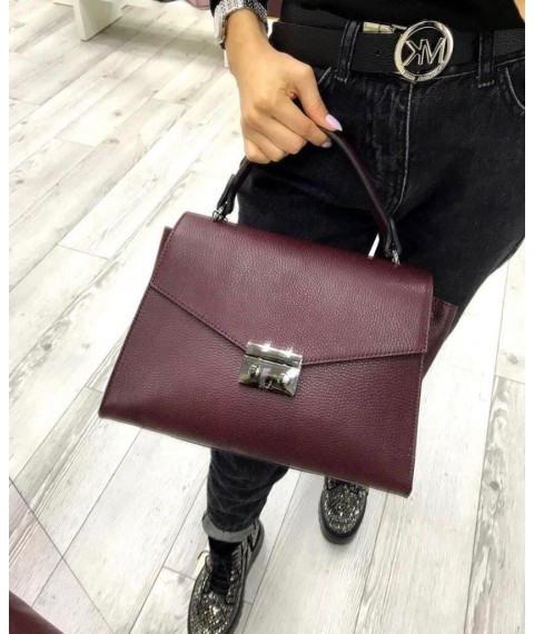 Women's bag Betty Pretty made of genuine leather burgundy 983BORDO