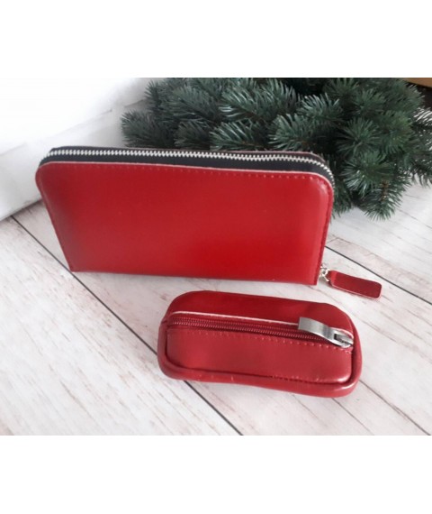 Wallet with key holder made of genuine leather