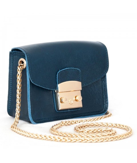 Betty Pretty women's handbag made of genuine leather, blue 873BLUE