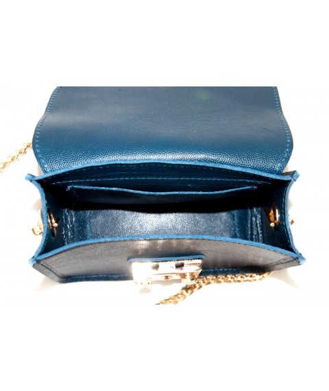 Betty Pretty women's handbag made of genuine leather, blue 873BLUE