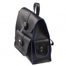 Рюкзак женский Betty Pretty из экокожи черный с синим 956BLKBLUE