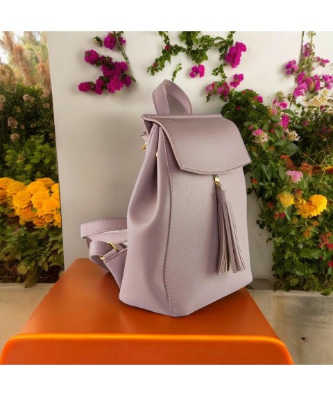Women's backpack Betty Pretty made of eco-leather lilac 915LAVANDER