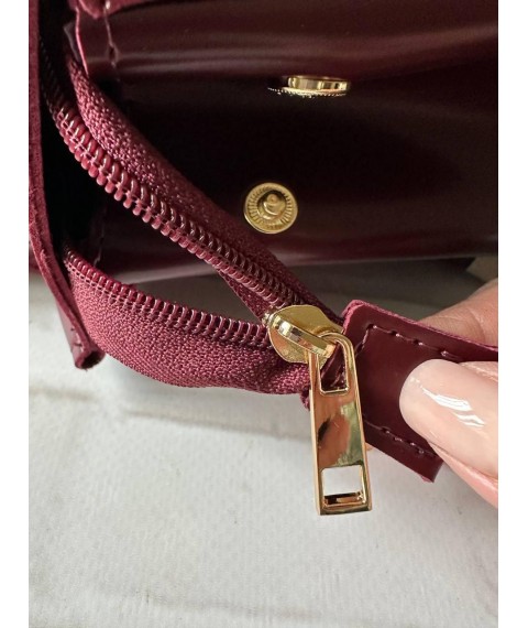 Women's backpack Betty Pretty made of eco-leather burgundy 915BORDO