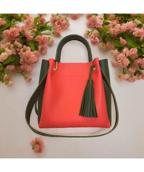 Women's bag Betty Pretty eco-leather coral-green 908N15931592