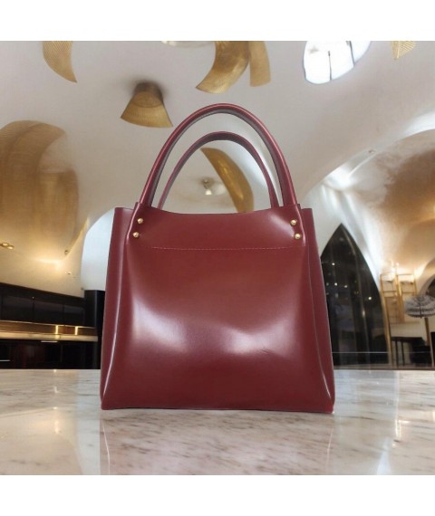 Women's bag Betty Pretty made of eco-leather burgundy 908X1559
