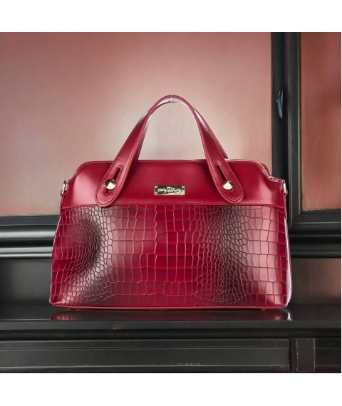 Women's bag Betty Pretty made of eco-leather burgundy 504BORDO