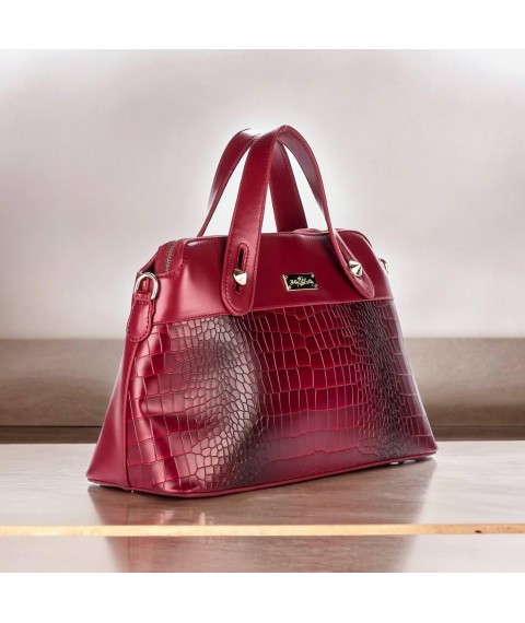 Women's bag Betty Pretty made of eco-leather burgundy 504BORDO