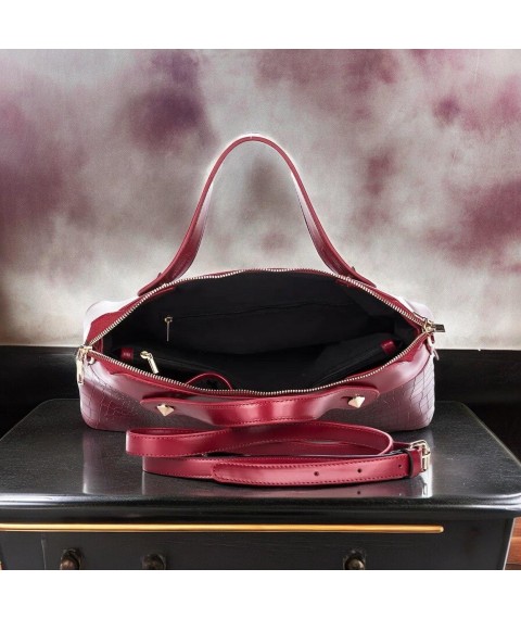 Women's bag Betty Pretty made of eco-leather burgundy 504BORDO