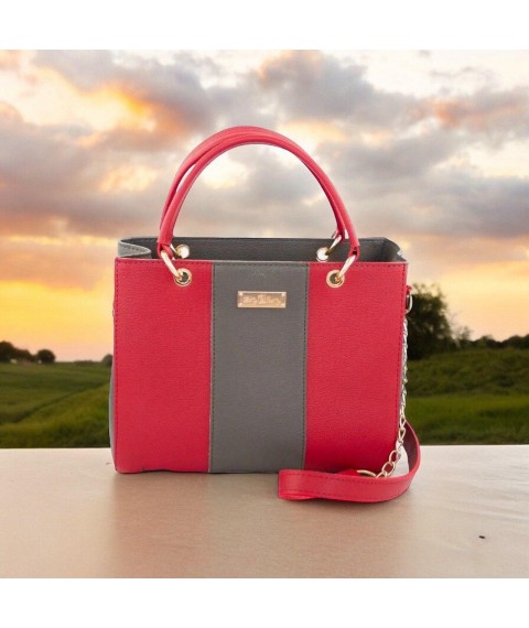 Women's eco-leather bag Betty Pretty red-gray 797NZ5616303015383