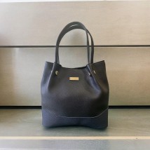Women's bag Betty Pretty made of eco-leather, black and blue 908RBLKBLUE
