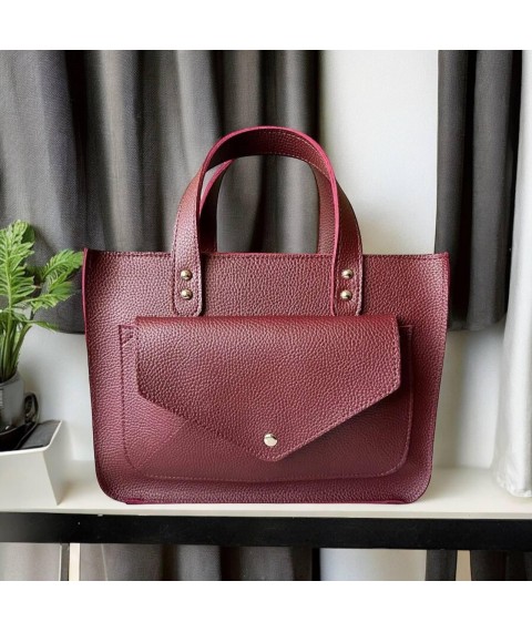 Women's bag Betty Pretty made of eco-leather burgundy 963BORDO