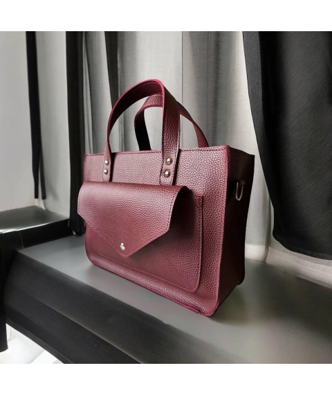 Women's bag Betty Pretty made of eco-leather burgundy 963BORDO