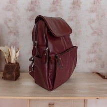 Рюкзак женский Betty Pretty из кожи бордовый 985BORDO