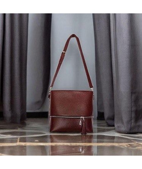 Women's bag Betty Pretty made of genuine leather burgundy 980BORDO