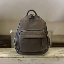 Women's backpack Betty Pretty made of genuine leather gray 973GRAY