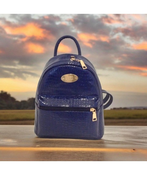 Women's backpack Betty Pretty blue faux leather 884BLUEBALL