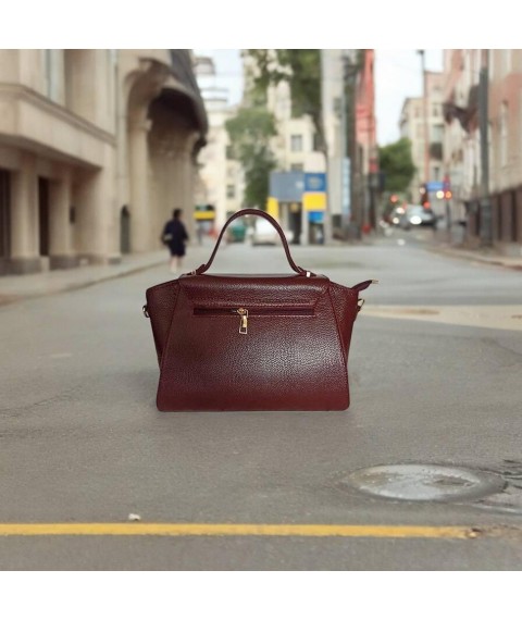 Women's bag Betty Pretty made of genuine leather burgundy 983BORDO