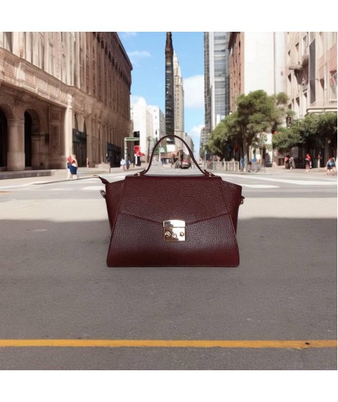 Women's bag Betty Pretty made of genuine leather burgundy 983BORDO