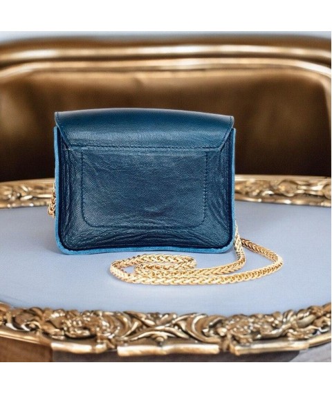 Betty Pretty women's handbag made of genuine leather, blue 873BLUE
