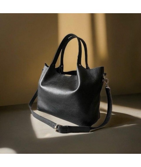 Women's Betty Pretty bag made of black genuine leather 943BLKN