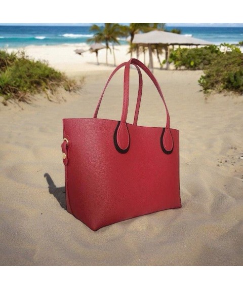 Women's eco-leather shopping bag Betty Pretty red