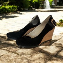 Туфли женские из натуральной замши черные 712ZBLK 39