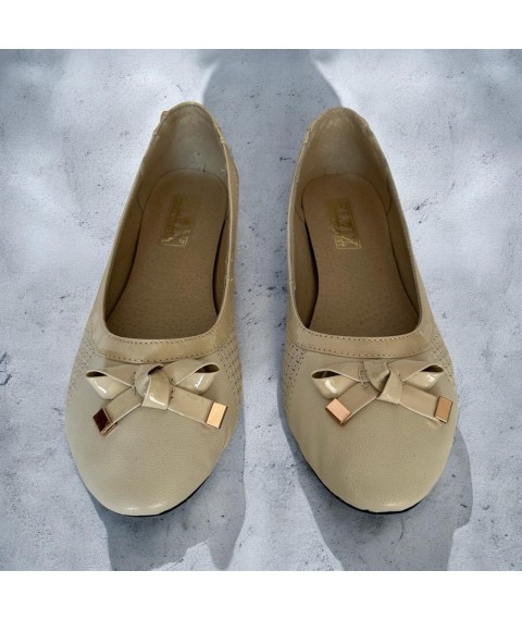 Туфли женские бежевые из натуральной кожи 0508BEG 37