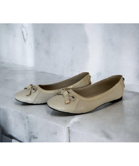 Туфли женские бежевые из натуральной кожи 0508BEG