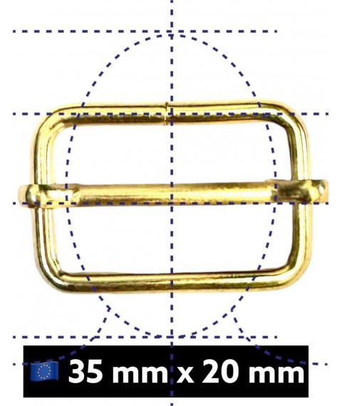 Перетяжка, рамка-регулятор с перемычкой 35*20*3,5 мм., светлое золото