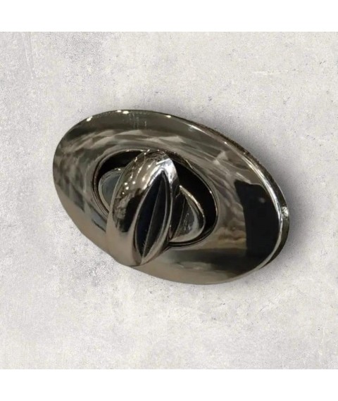 Oval bag lock 30 mm. light nickel